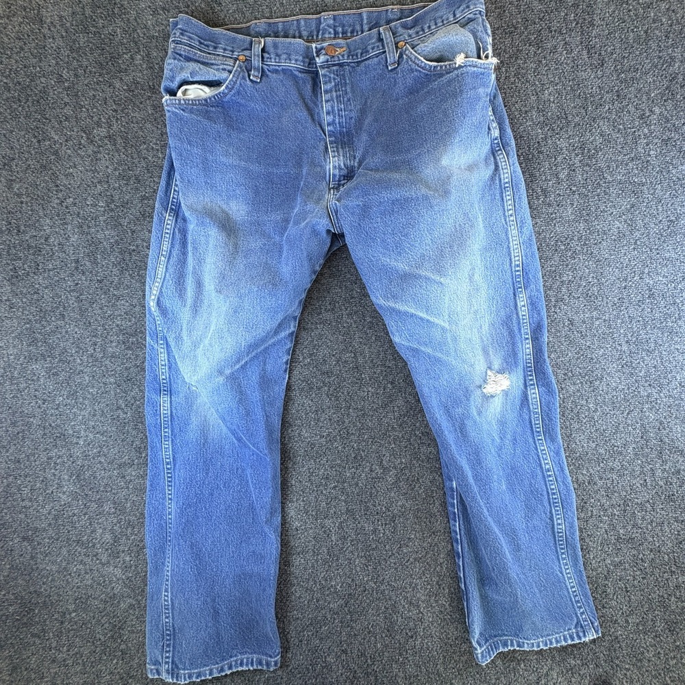 Wrangler Cowboy Cut Jeans Men 36x27.5 Prewashed Indigo Denim Cotton Original Fit